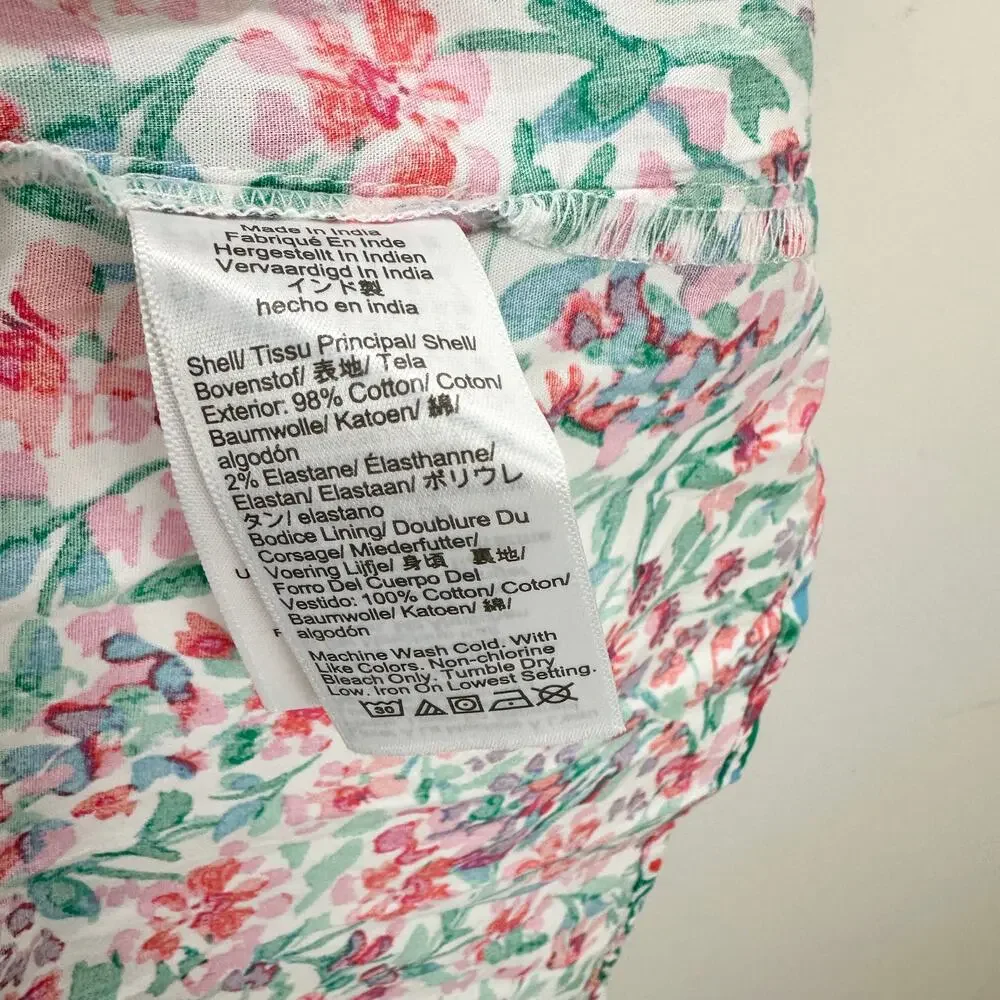 J.Crew Ruffle Sleeve Midi Dress Floral Cotton A Line Cottagecore US 8 NWT